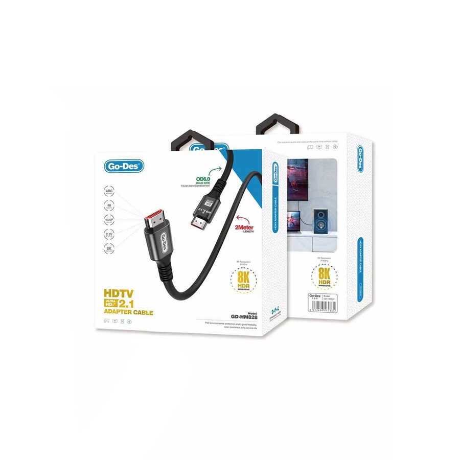 Go Des GD-HM828 HDTV Video and Audio Transmitter HDMI Cable Ultra HD 8K 4320p 2 meters — image 2