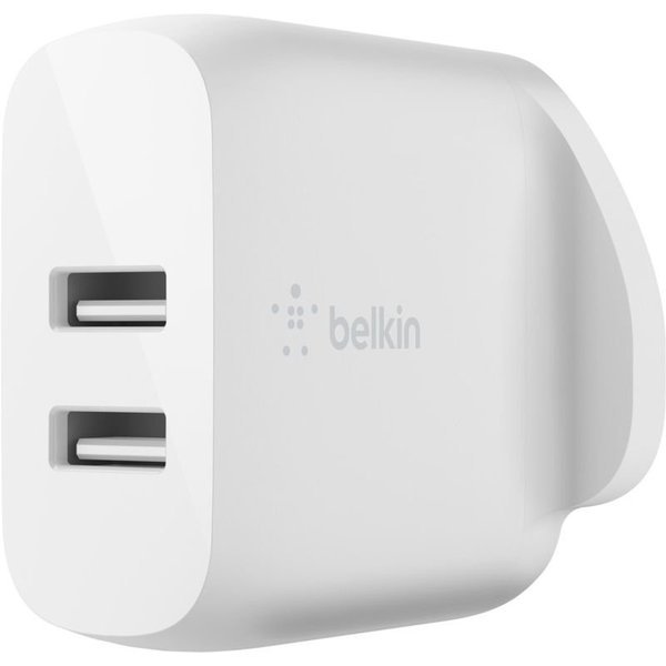 Belkin Boost Charge Dual USB A Wall Charger 24W + USB A To USB C 1M Cable White — image 3