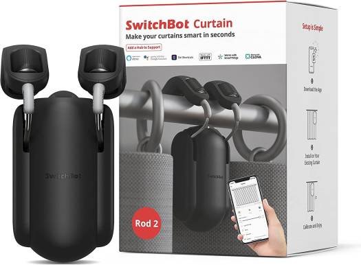 SwitchBot Curtain Rod 2 Smart Curtain Controller, Wireless App Automate Timer Control — image 2
