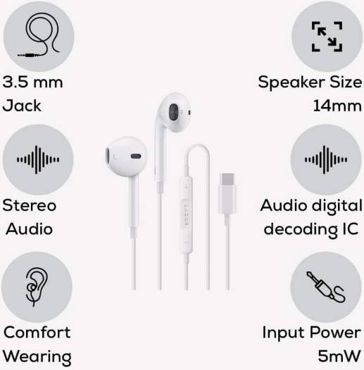 Lazor Mystic X EA130, Type-C Wired Headphones with Microphone — image 5