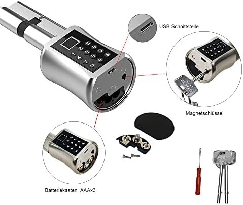 Smart Lock Cylinder Fingerprint/ Keypad, Suitable for Most EU Door locks, USB Port, DIY Fast, Water Proof — image 3