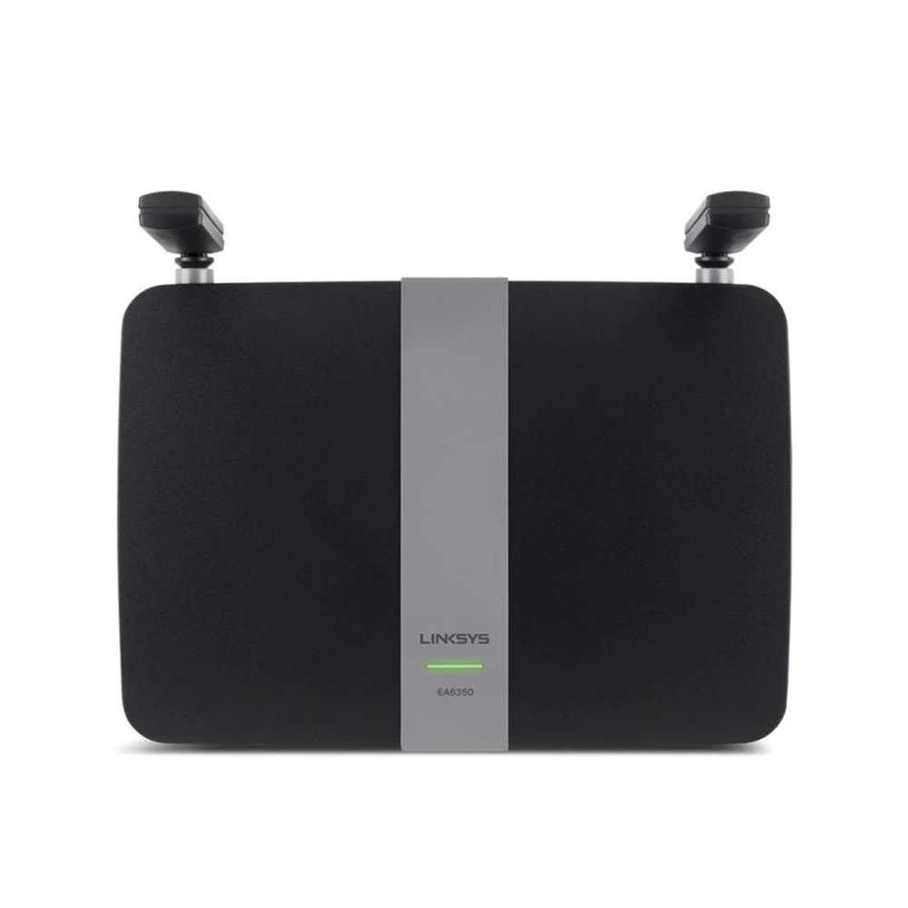 Linksys EA6350 AC1200 + Home Dual Band WiFi Router Manage & monitor your Smart Wifi network USB 3.0 Port 4 Gigabit Ports ADVANCE SECURITY PARANTAL CONTROLS GUEST ACCESS Easy setup Share A storage Device or Printer Across your network — image 2