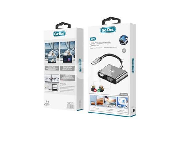 Go Des 2 in 1 USB C To HDTV+VGA Converter — image 2