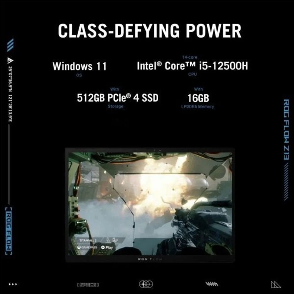 ASUS FLOW Z13-GZ301ZC-LD109W Gaming Laptop Core i5 4.5GHz 16GB 512GB Win11 13.4inch WUXGA Black — image 2