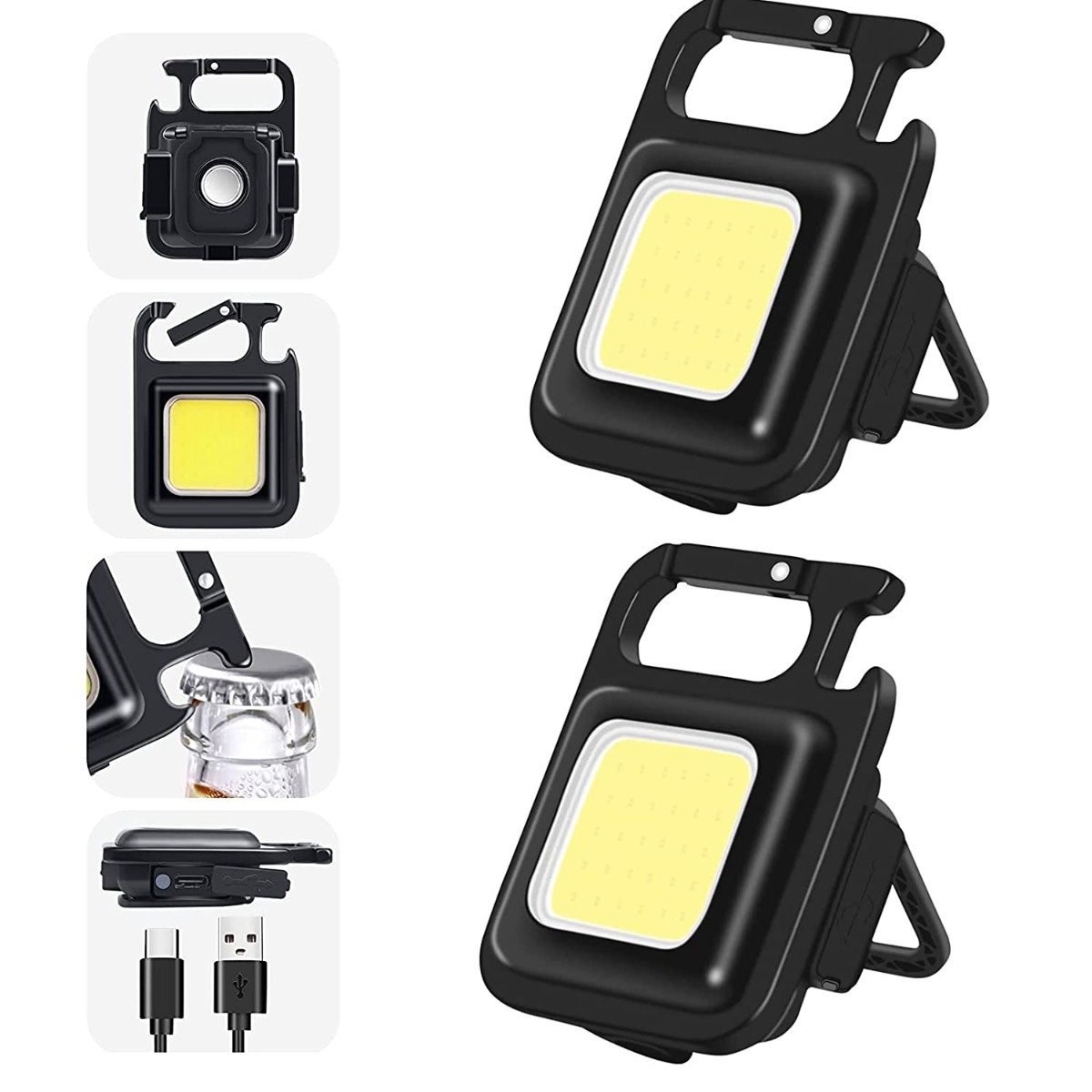 COB Rechargeable Magnetic Keychain Light 800LM Portable LED Flashlight — image 2