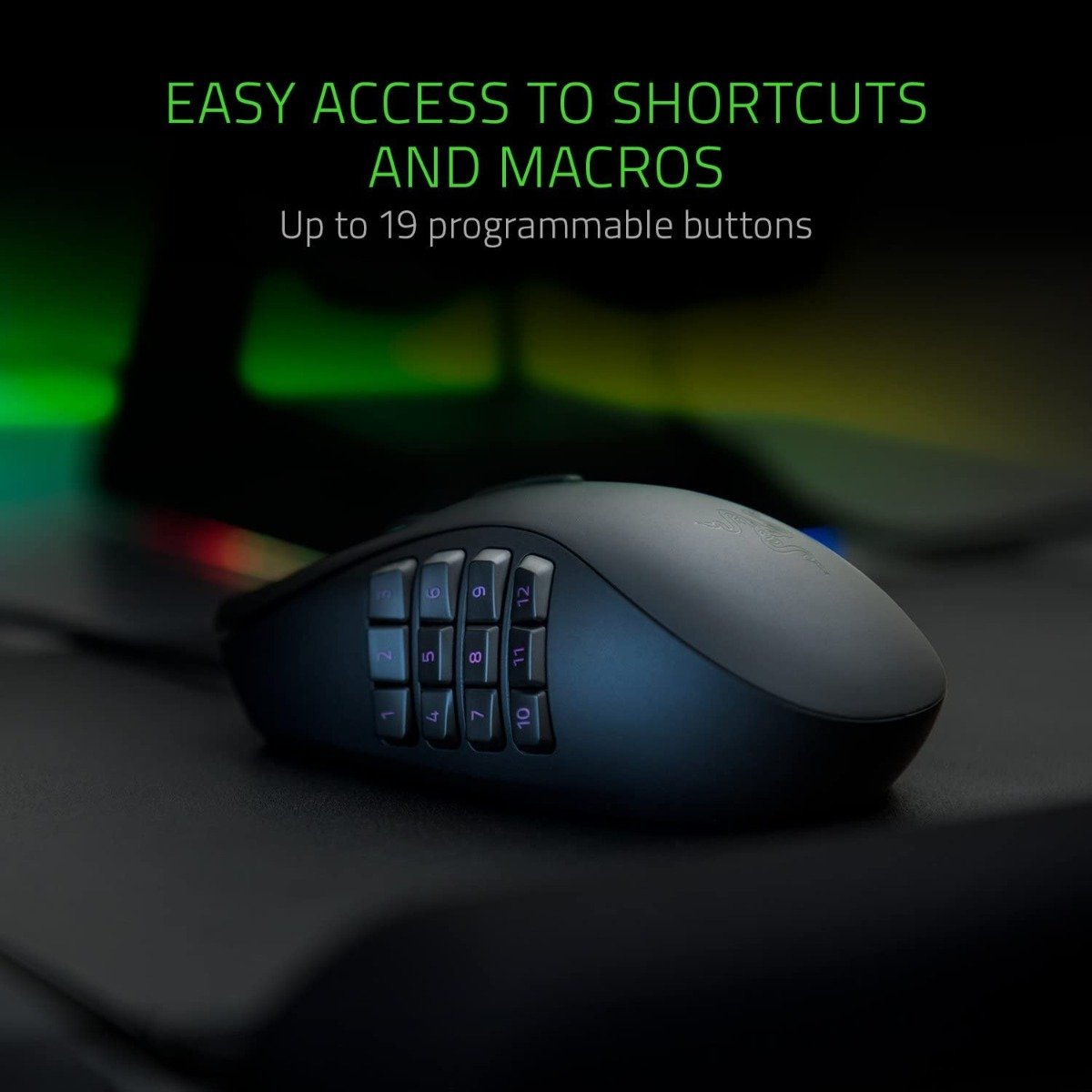 Razer Naga Trinity Gaming Mouse: 16,000 DPI Optical Sensor - Chroma RGB Lighting - Interchangeable Side Plate w/ 2, 7, 12 Button Configurations — image 3