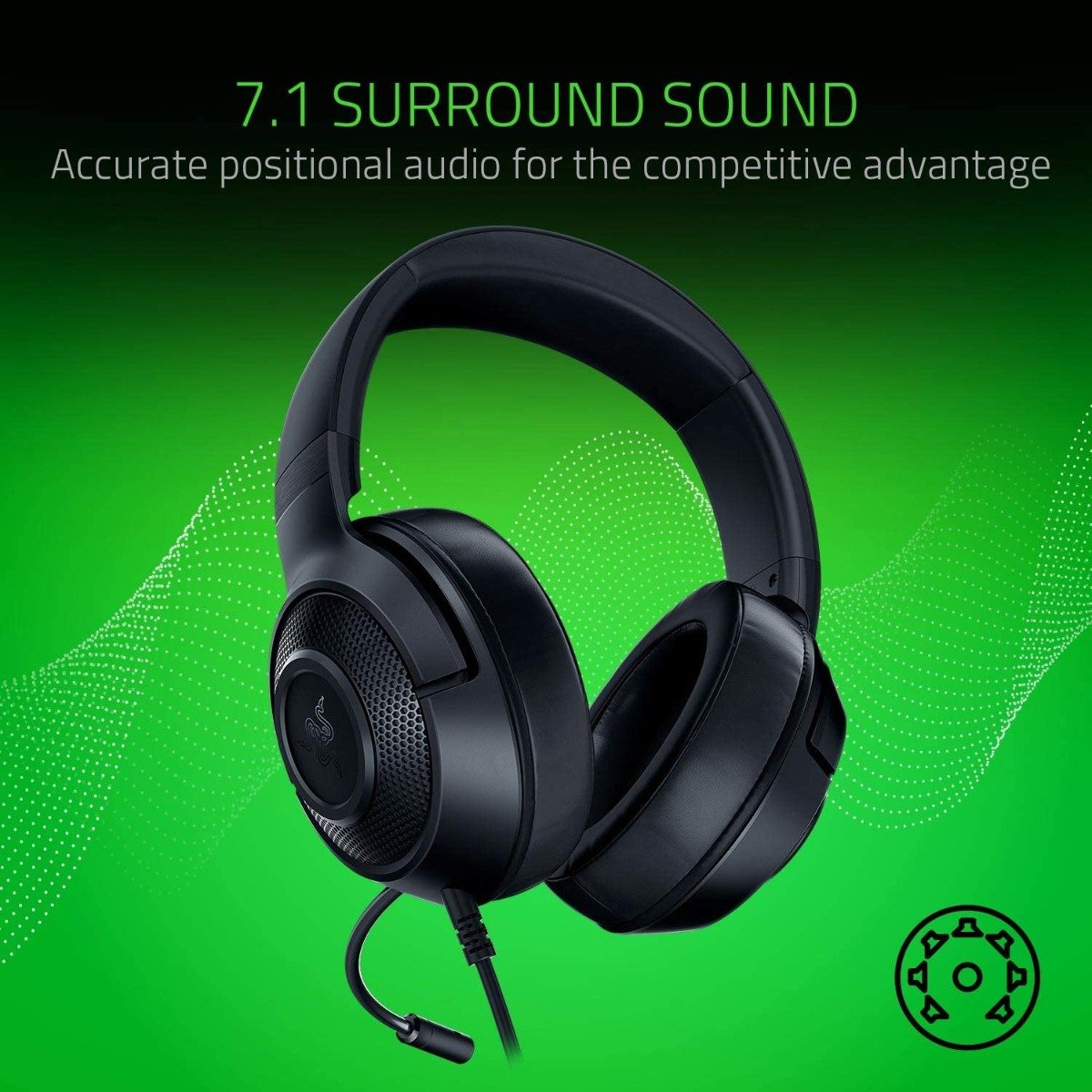 Razer Kraken X Lite Ultralight Gaming Headset: 7.1 Surround Sound - Lightweight Aluminum Frame - Bendable Cardioid Microphone - for PC, PS4, PS5, Switch, Xbox One, Xbox Series X & S, Mobile — image 4