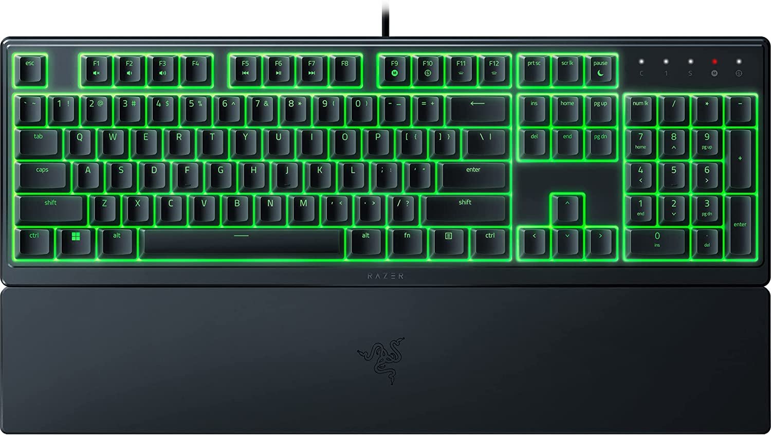Razer Ornata V3 X Gaming Keyboard: Low-Profile Keys - Silent Membrane Switches - Spill Resistant - Chroma RGB Lighting - Ergonomic Wrist Rest - Classic Black — image 2