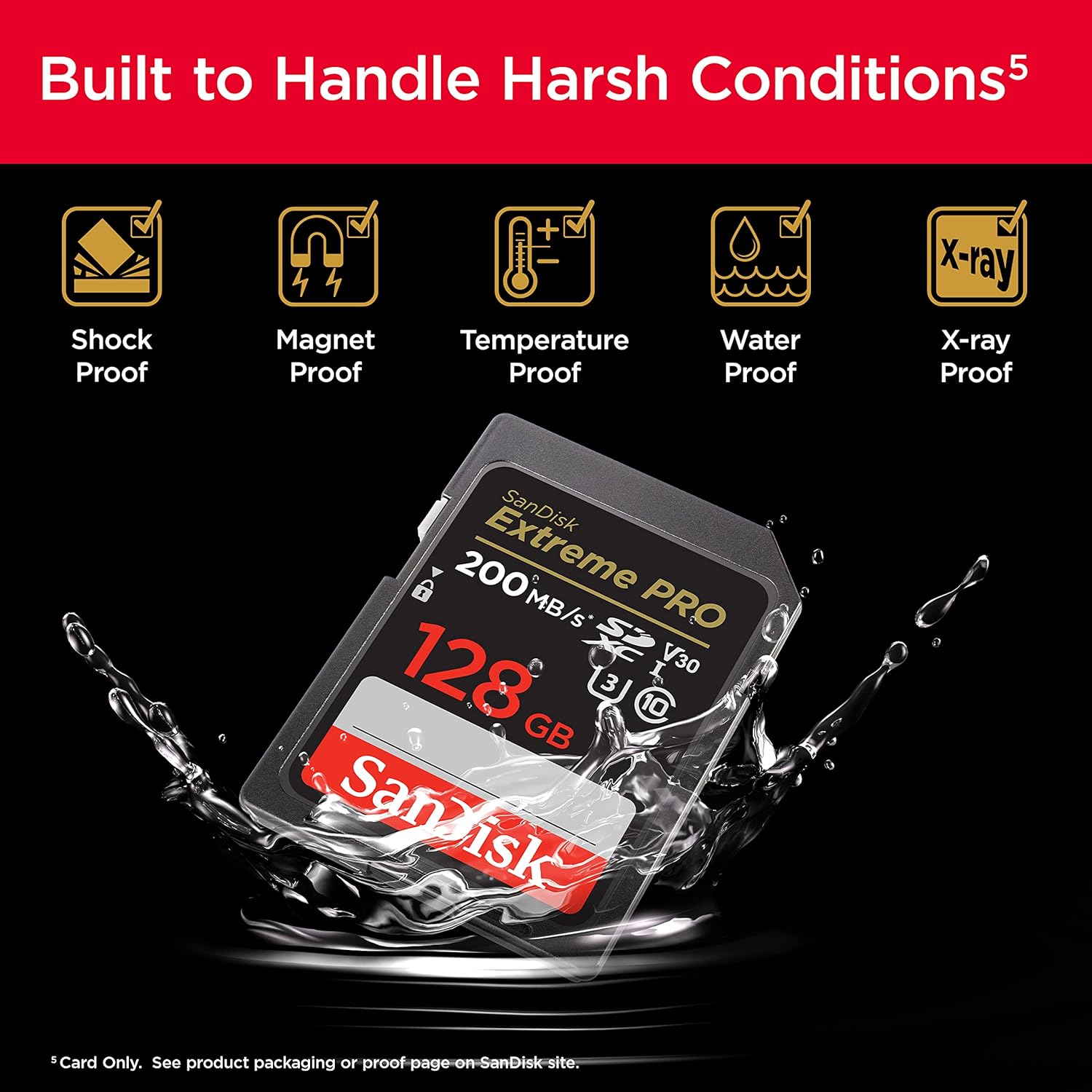 SanDisk Extreme Pro 128GB 170MB/s SDXC UHIS I Memory Card (SDSDXXY-128G-GN4IN) — image 3