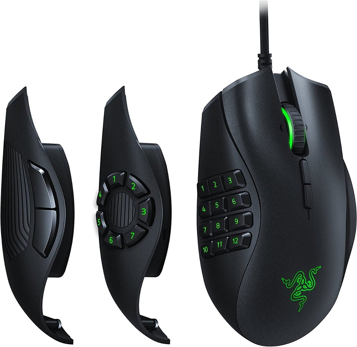 Razer Naga Trinity Gaming Mouse: 16,000 DPI Optical Sensor - Chroma RGB Lighting - Interchangeable Side Plate w/ 2, 7, 12 Button Configurations — image 1