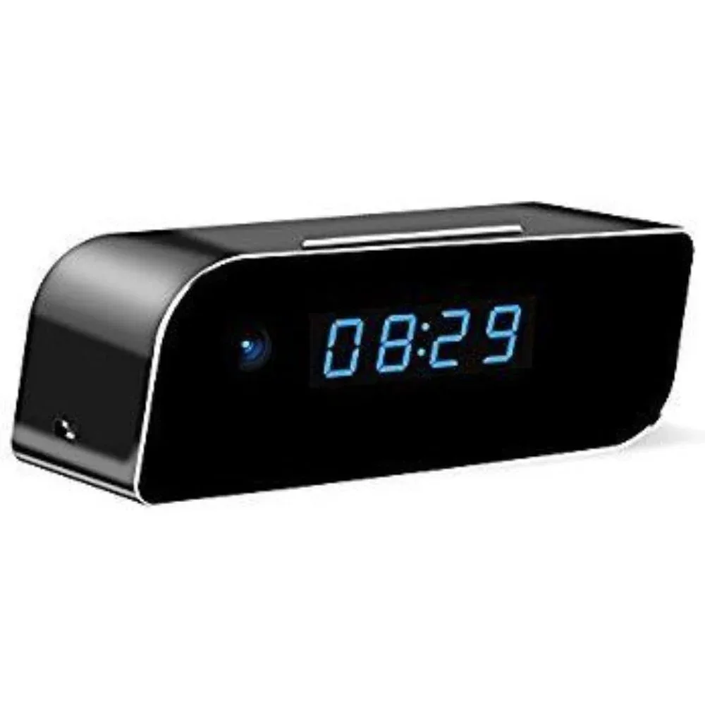 CAM 360 Wireless WiFi Night Vision 1080p Digital Table Clock Full HD Mini Spy Camera Video Recording with Audio 5 Hours Battery Backup 12 mega Pixel Lens for Home — image 1