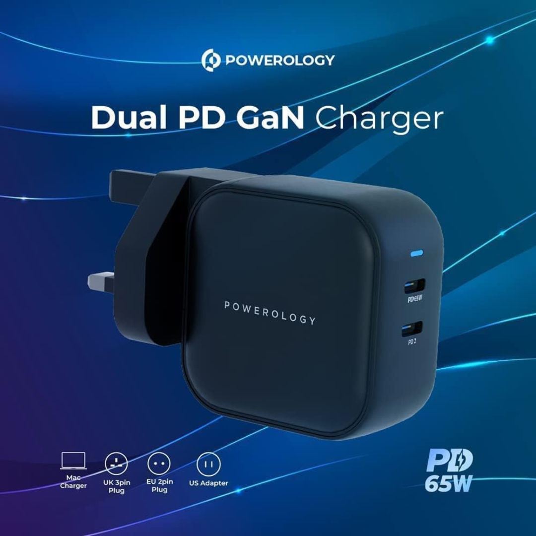 Powerology Dual Port PD GaN Wall Charger 65W — image 2