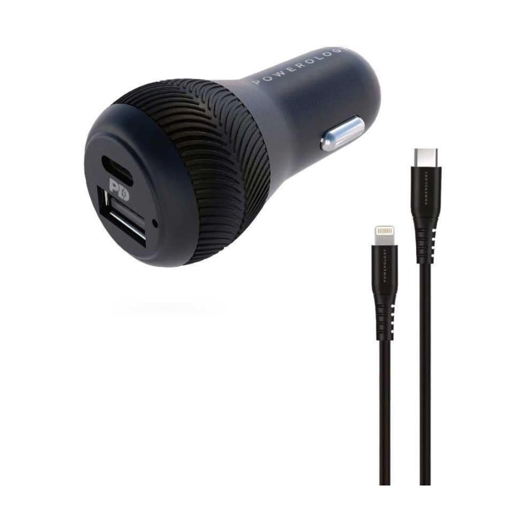 Powerology 32W Ultra Quick Car Charger with USB C to Lightning Cable — image 2