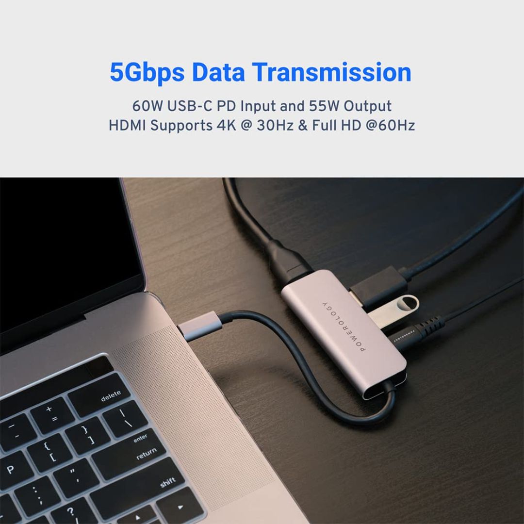 Powerology 4 in 1 USB C Hub With HDMI and USB 3.0 — image 4