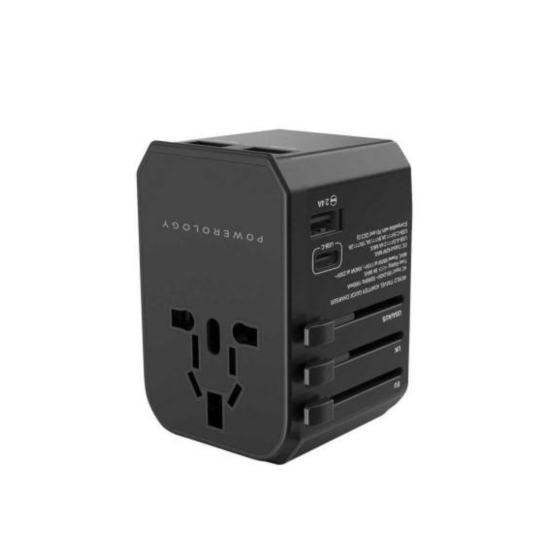 Powerology PD 45W Fast Charge + 2A USB Dual Output Universal Travel Adapter With 3 USB Ports — image 2