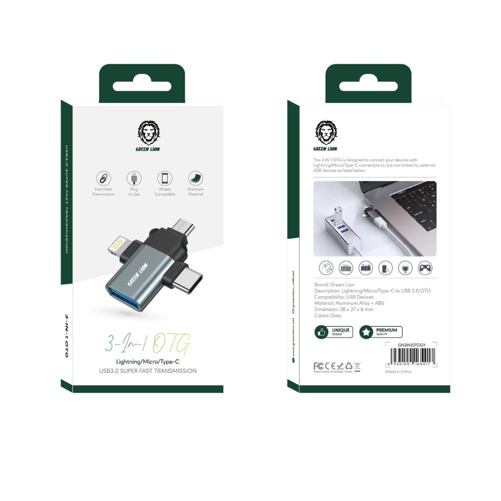Green Lion 3 in 1 OTG ( Lightning / Micro / Type-C ) Adapter — image 2