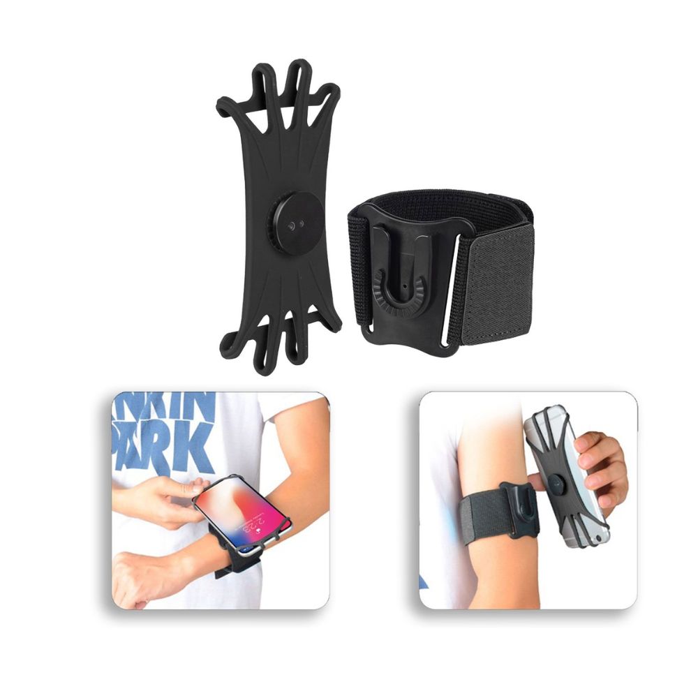 Green Detachable Sports Armband (4" - 6.8") with Adjustable Elastic Band, 360 Degree Rotation Flexible Operation — image 1