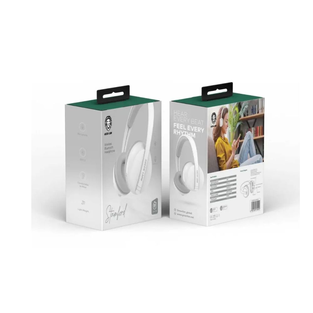 Green Lion Stamford Wireless Bluetooth Headphone microphone comfortable to wear light weight GNSTMFRDWHPWH — image 2