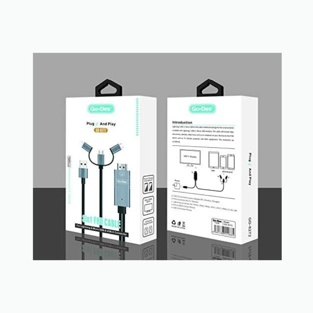 Go Des GD-8272 3 in 1 HDTV Cable1.8m — image 2