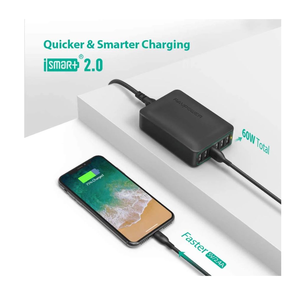 Ravpower Prime 60W 6 Port Wall Charger — image 3