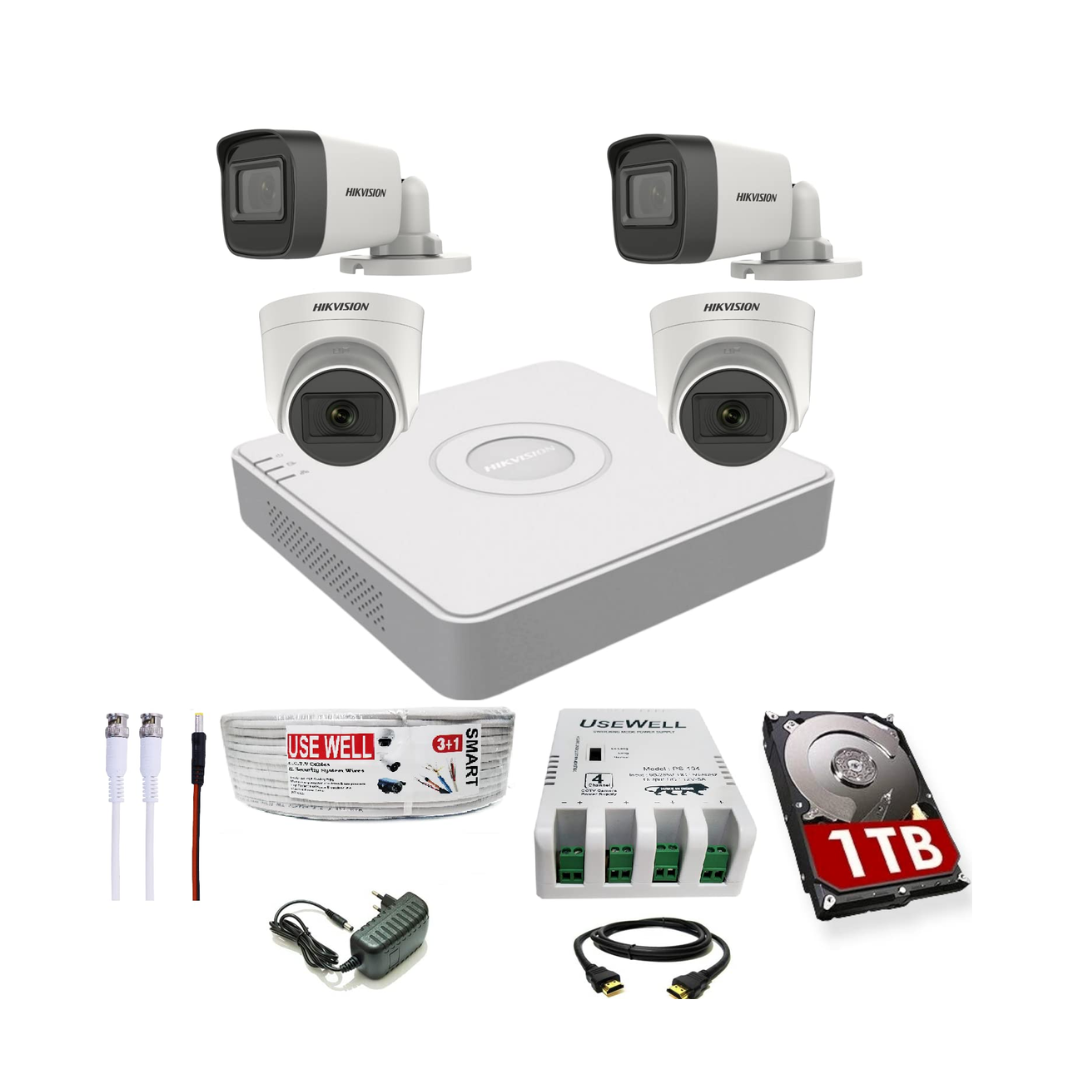 Hikvision Cameras  2 Indoor + 2 Outdoor 1080P Cameras with 4 Channel Hikvision DVR Bundle — image 4