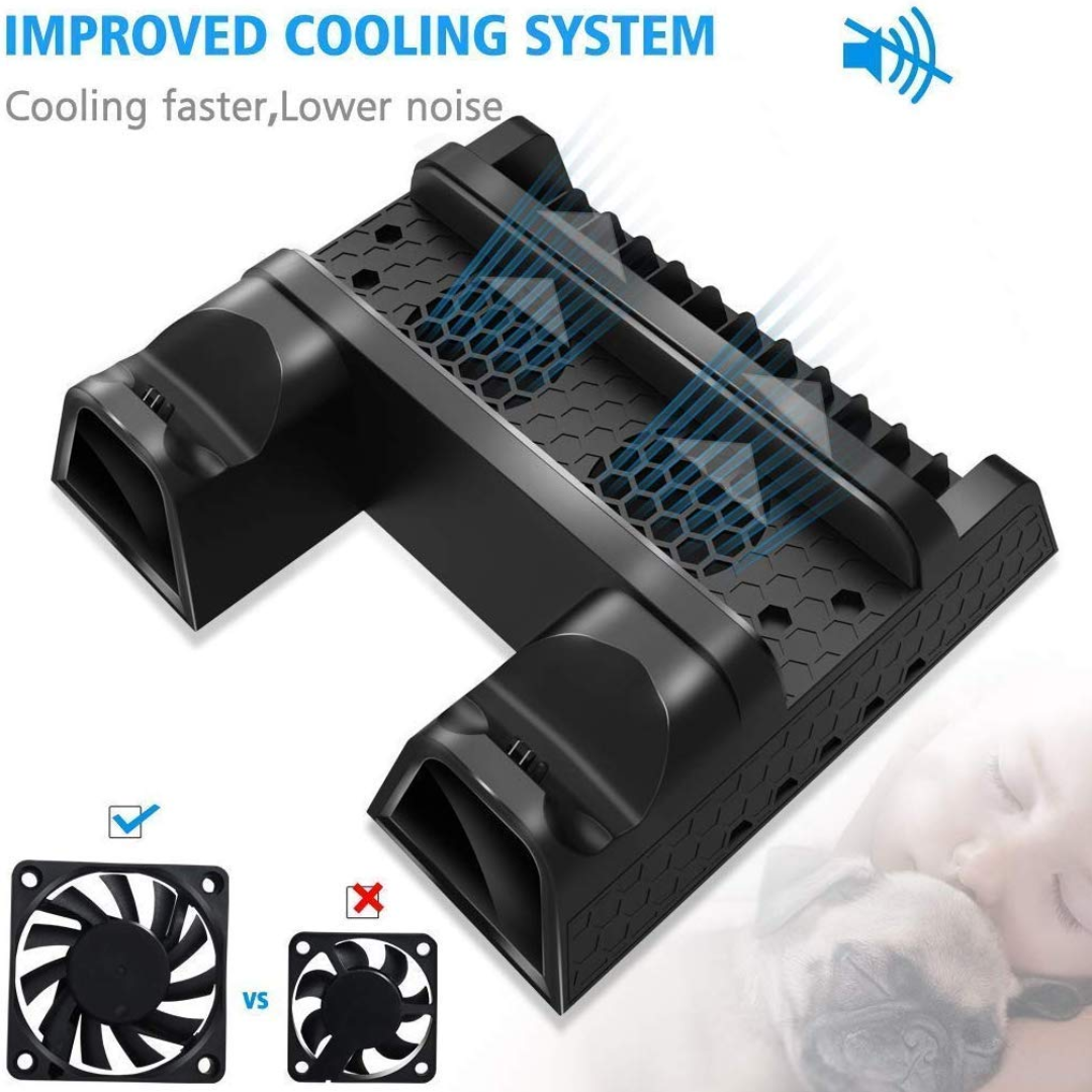 DOBE PS4 / PS4 Slim / PS4 PRO Vertical Stand with Cooling Fan — image 1