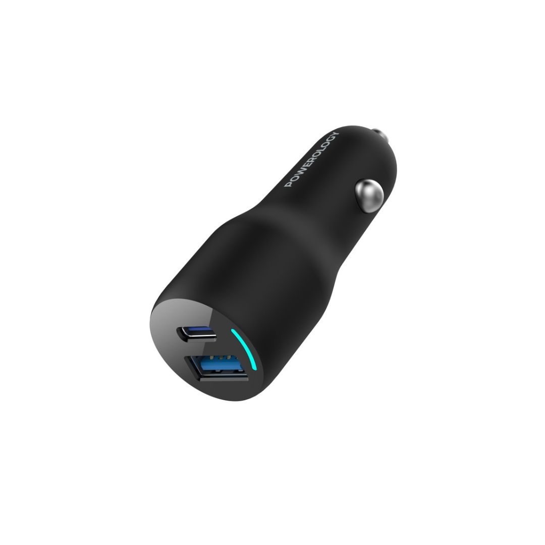 Powerology 35W PD + QC 3.0 Led Dual Port Car Charger — image 2