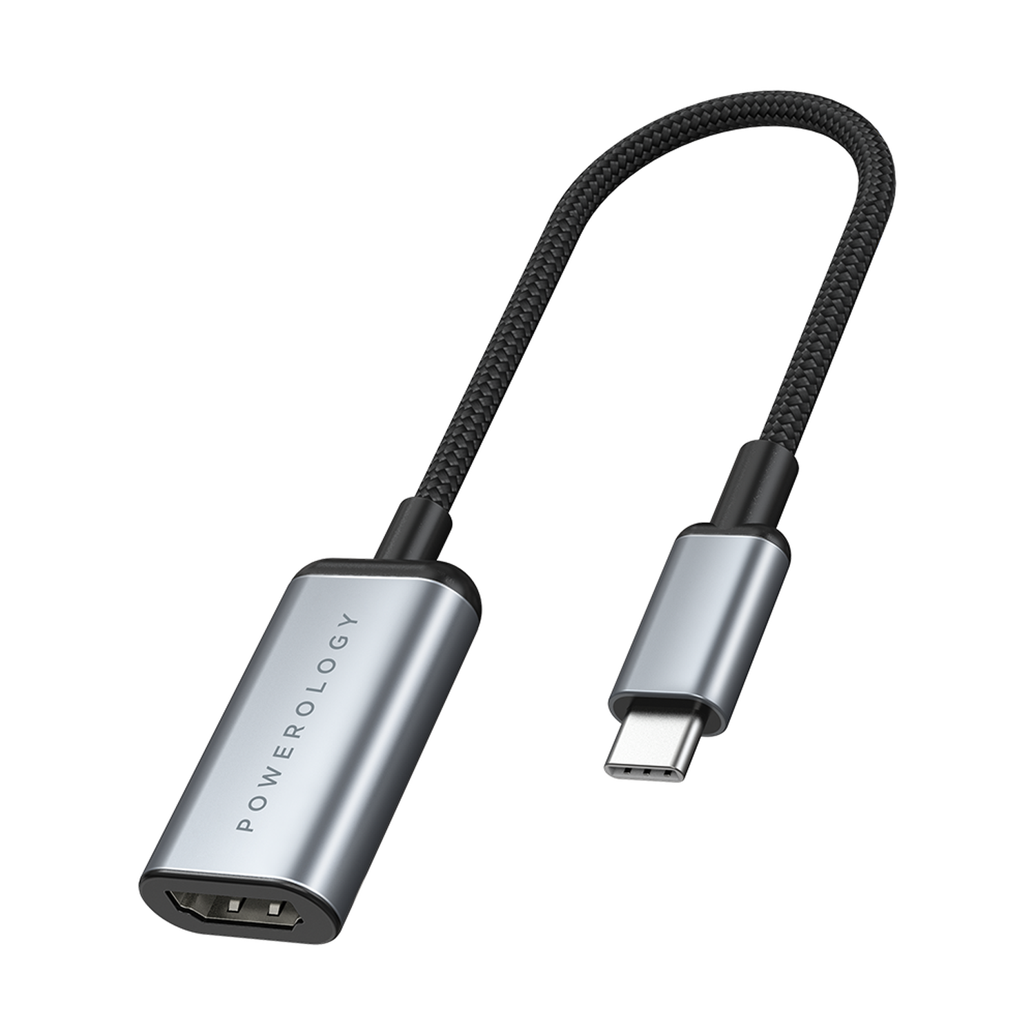 Powerology Braided Type-C To HDMI Short Cable 4k 60hz UHD & HDR Video USB-C To Hdmi Cable Adapter — image 1