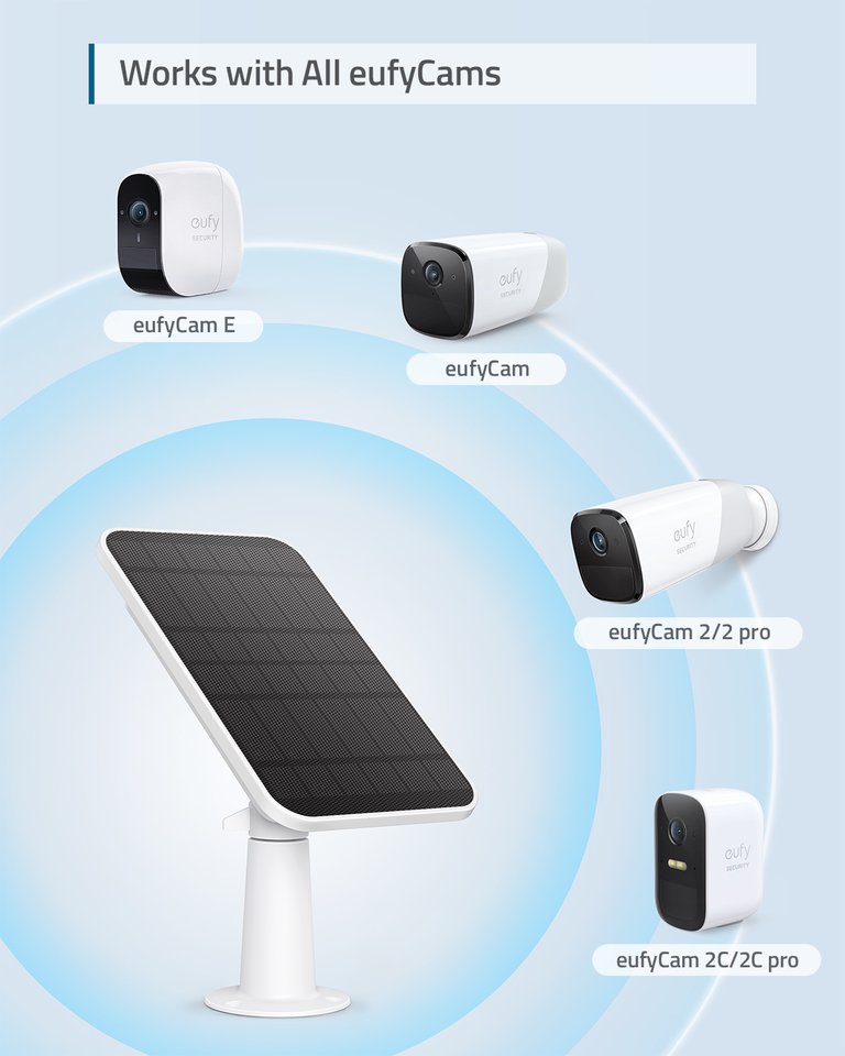 Anker Eufy Solar Panel For Continuous Charging T8700011 Compatible with eufyCams  2.6 High-Efficiency solar panal Weather — image 4