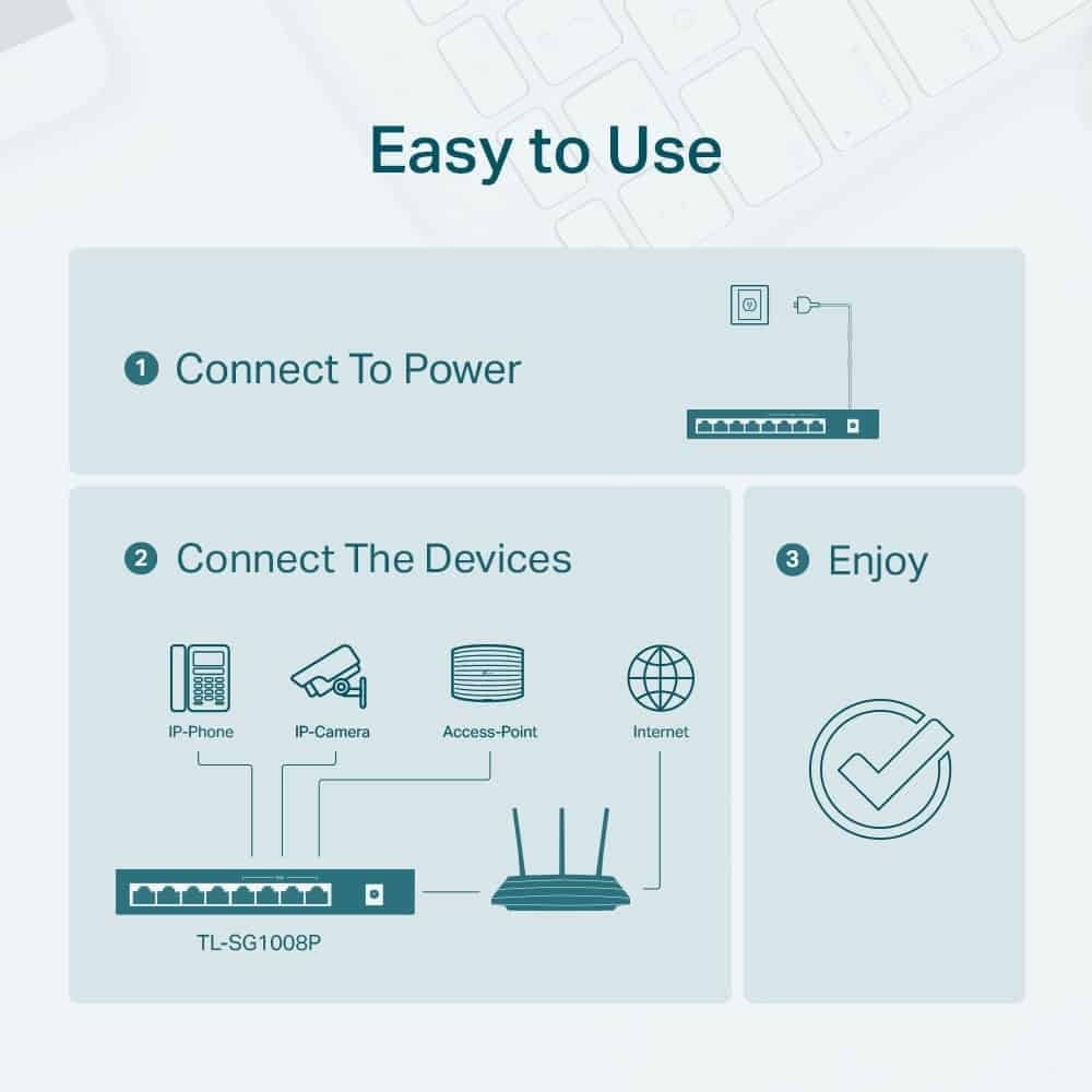 TP-Link 8-Port Gigabit 4 PoE+ Desktop Switch | TL-SG1008P — image 2
