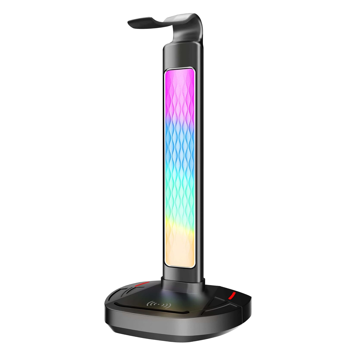 Porodo Gaming RGB Headphone Stand, Wireless Charging & USB-C Hub with Screen Lamp 5W — image 2