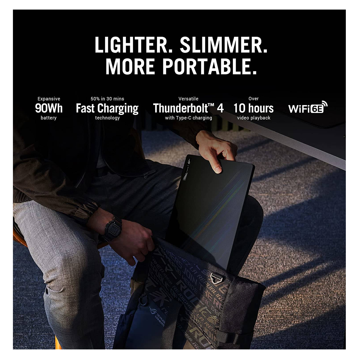 ASUS ROG ZEPHYRUS M16 GU603ZM-LS047W | Intel Core i7 12700H 2.3Ghz 16GB RAM 1TB SSD 16.0" WUXGA 165HZ 6GB NVIDIA Geforce RTX 3060 Wireless Bluetooth Camera Win 11 Home English Arab Keyboard — image 3