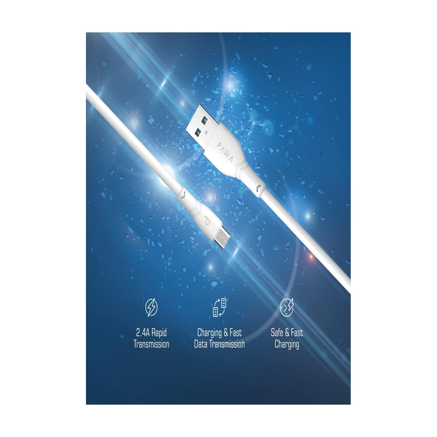 Pawa USB A to Micro USB Cable White — image 3