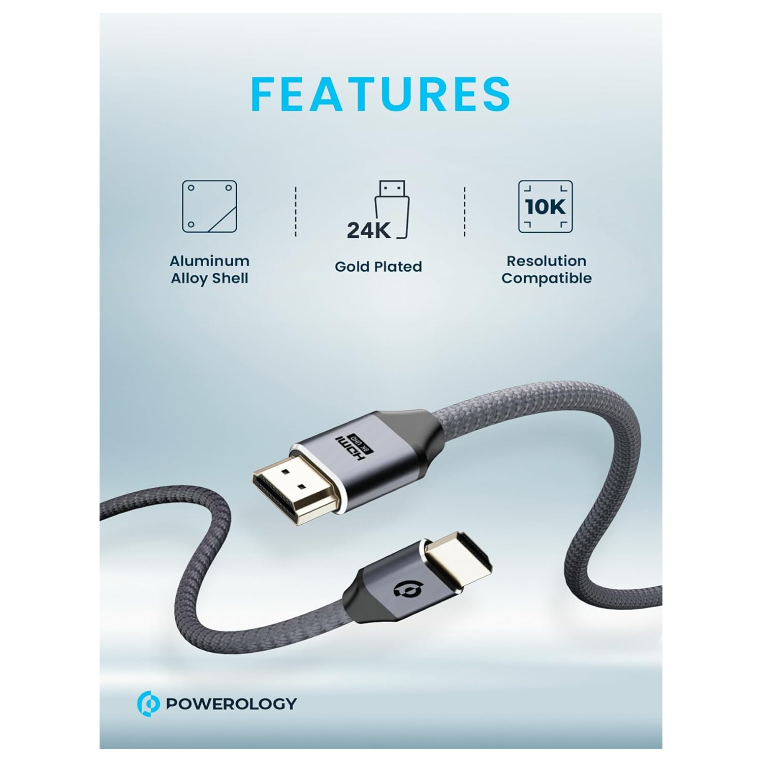 Powerology 8K HDMI Braided Cable 2M — image 2