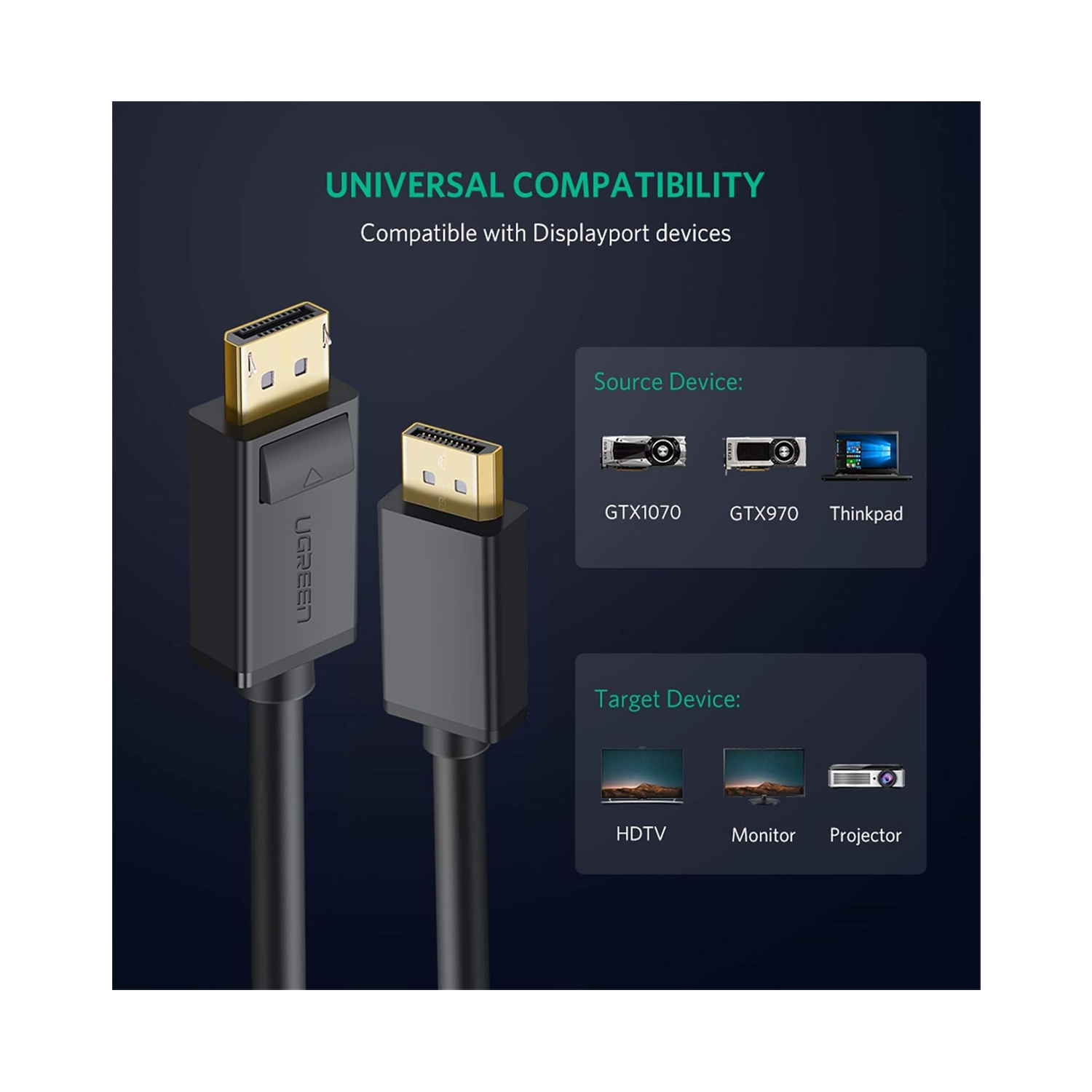 UGREEN DisplayPort To DIisplayPort Cable DP102 — image 3