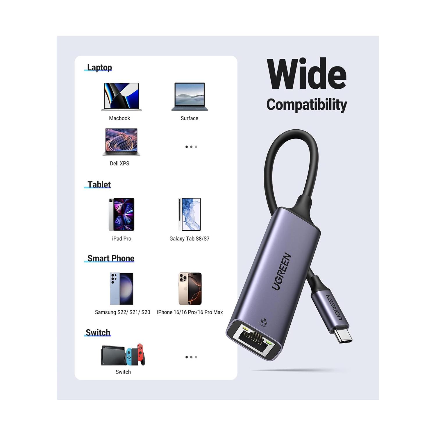 UGREEN USB C 1000Mbps Ethernet Adapter CM199 — image 3