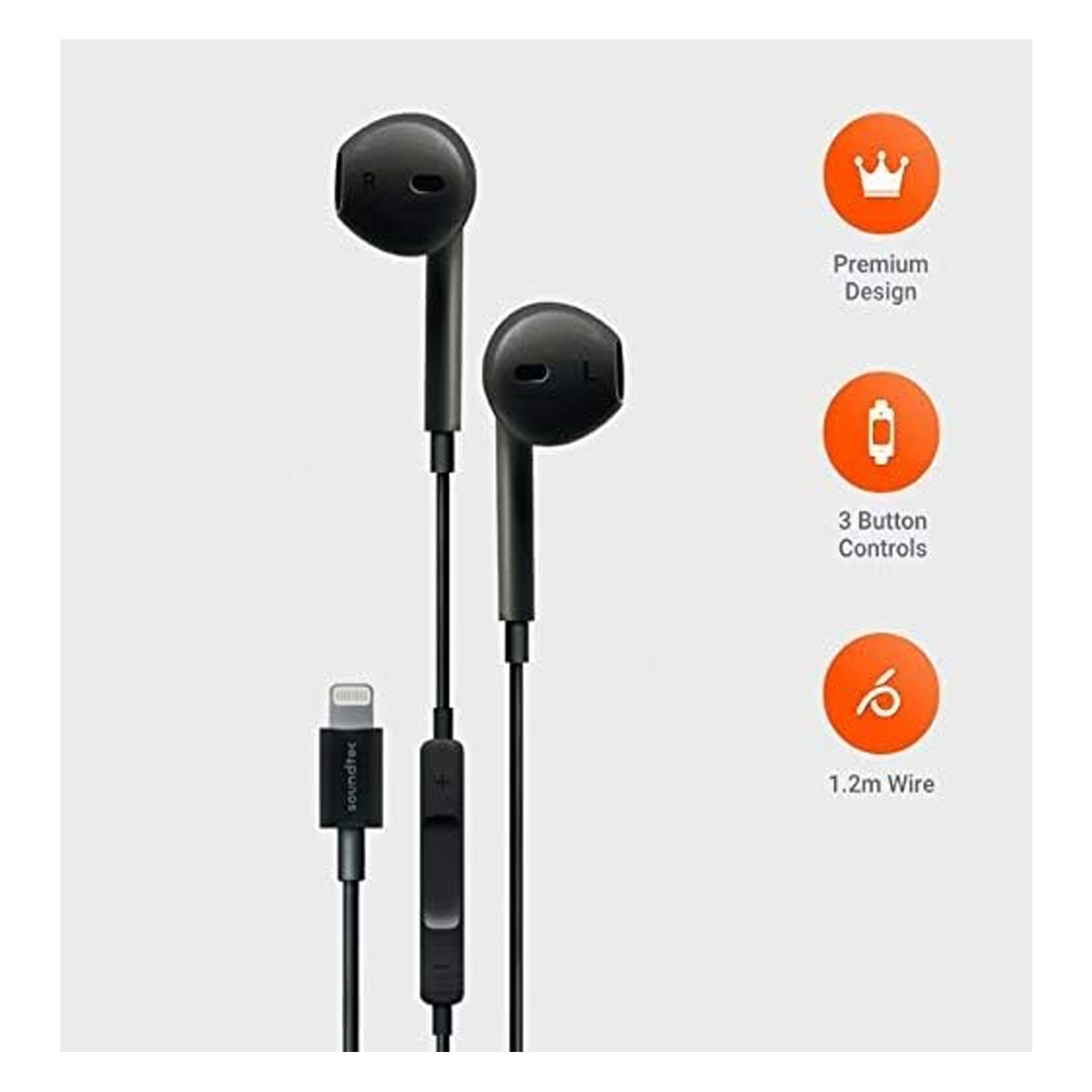 Porodo Soundtec Stereo Earphones with Lightning Connector — image 4