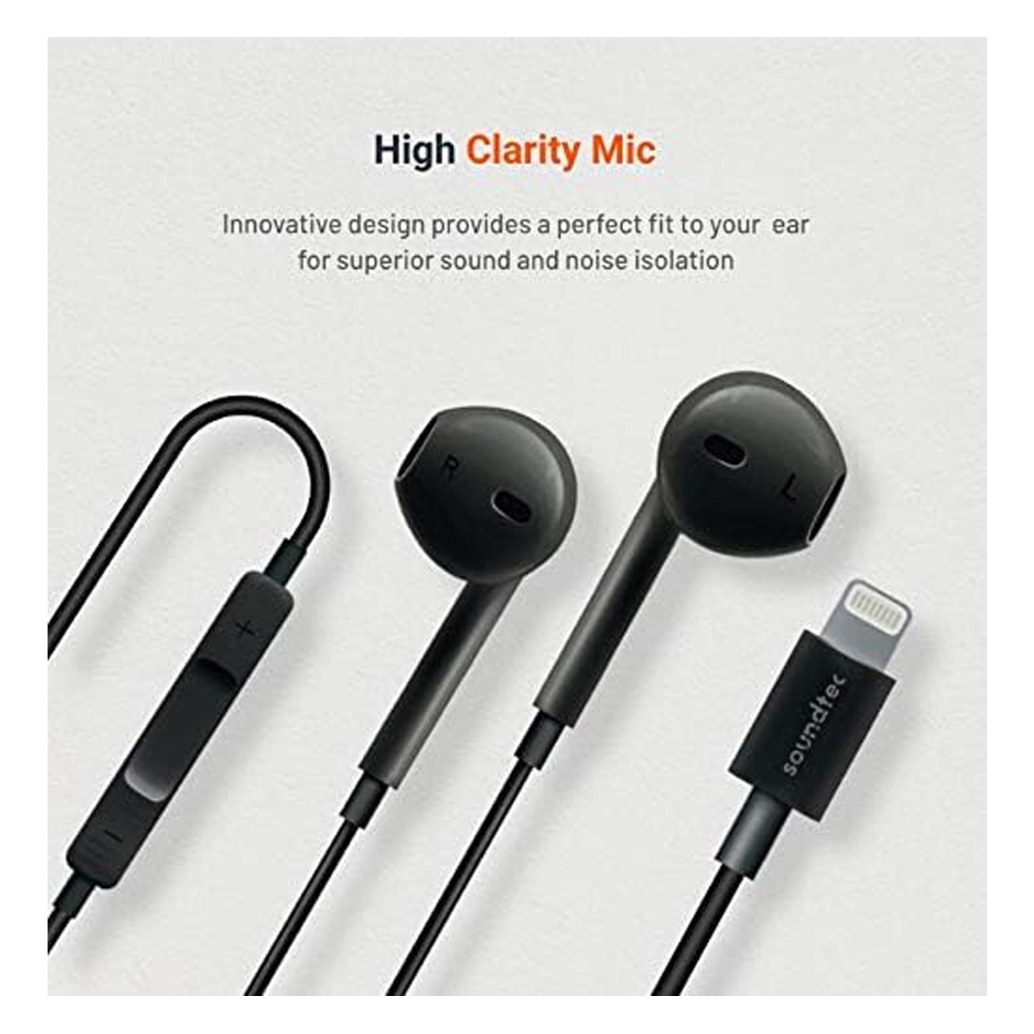 Porodo Soundtec Stereo Earphones with Lightning Connector — image 3