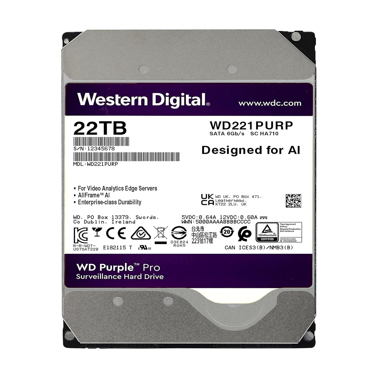 WD 22TB Purple 512MB SATA 6Gb/s — image 2