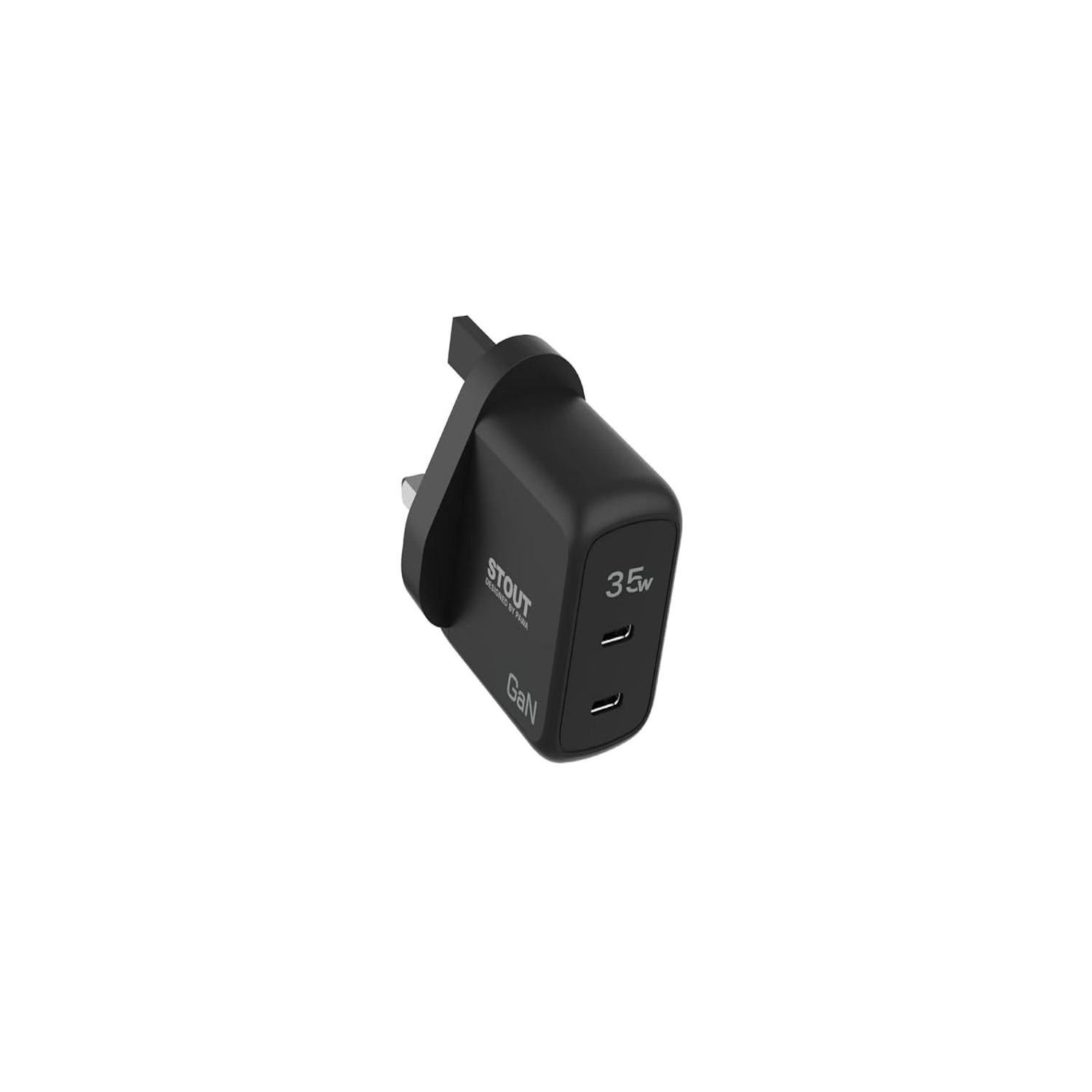 Pawa Stout Gan Travel Charger With Dual PD Port 35w Type C to C Black — image 2