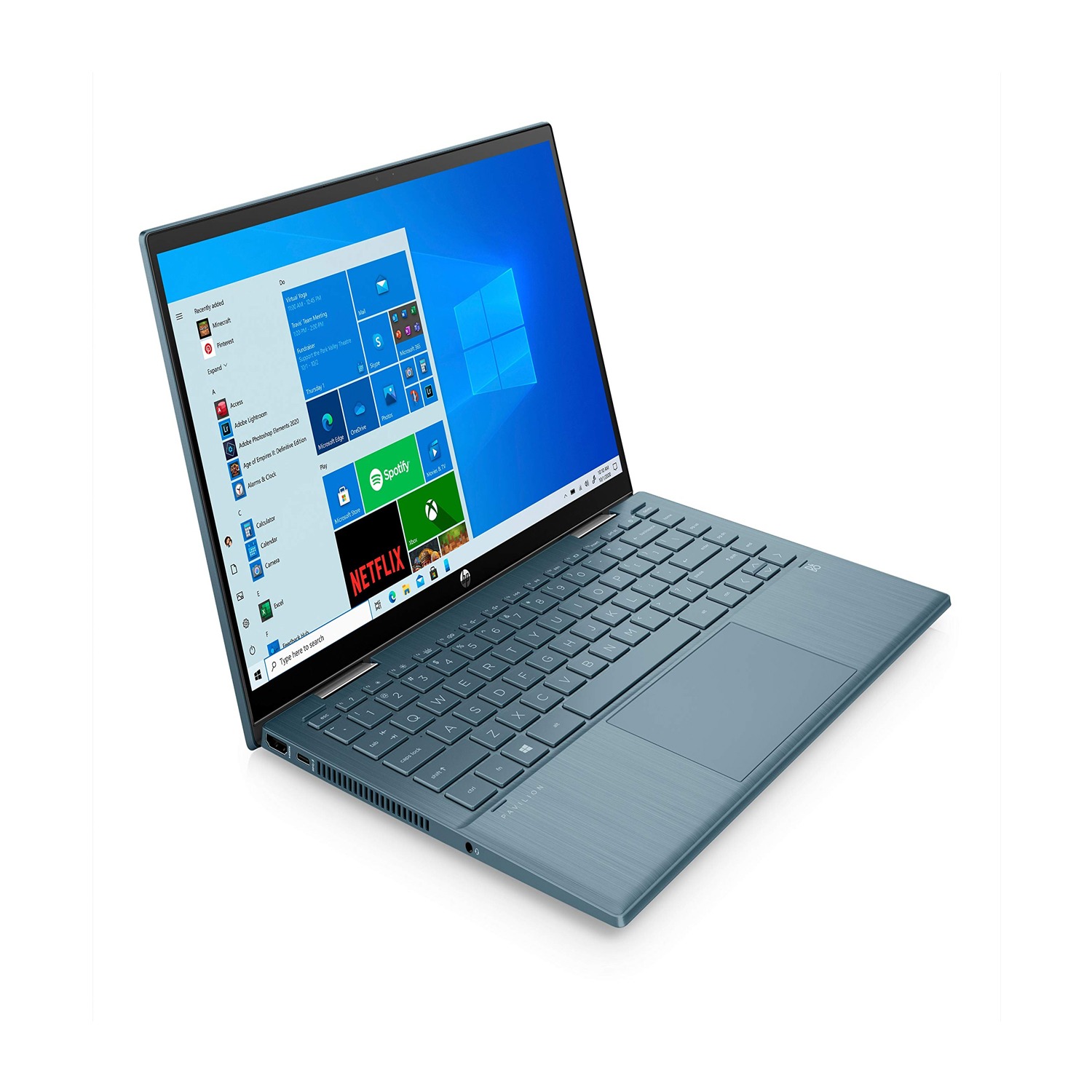 HP Pavilion X360 14-dy0015ne 2 in 1 Laptop, 14inch FHD, Intel Core i3-11Gen, 4GB RAM, 256GB SSD, Intel Graphics, Win11 Home, Spruce Blue, Eng-Arabic Keyboard (40M14EA) — image 3