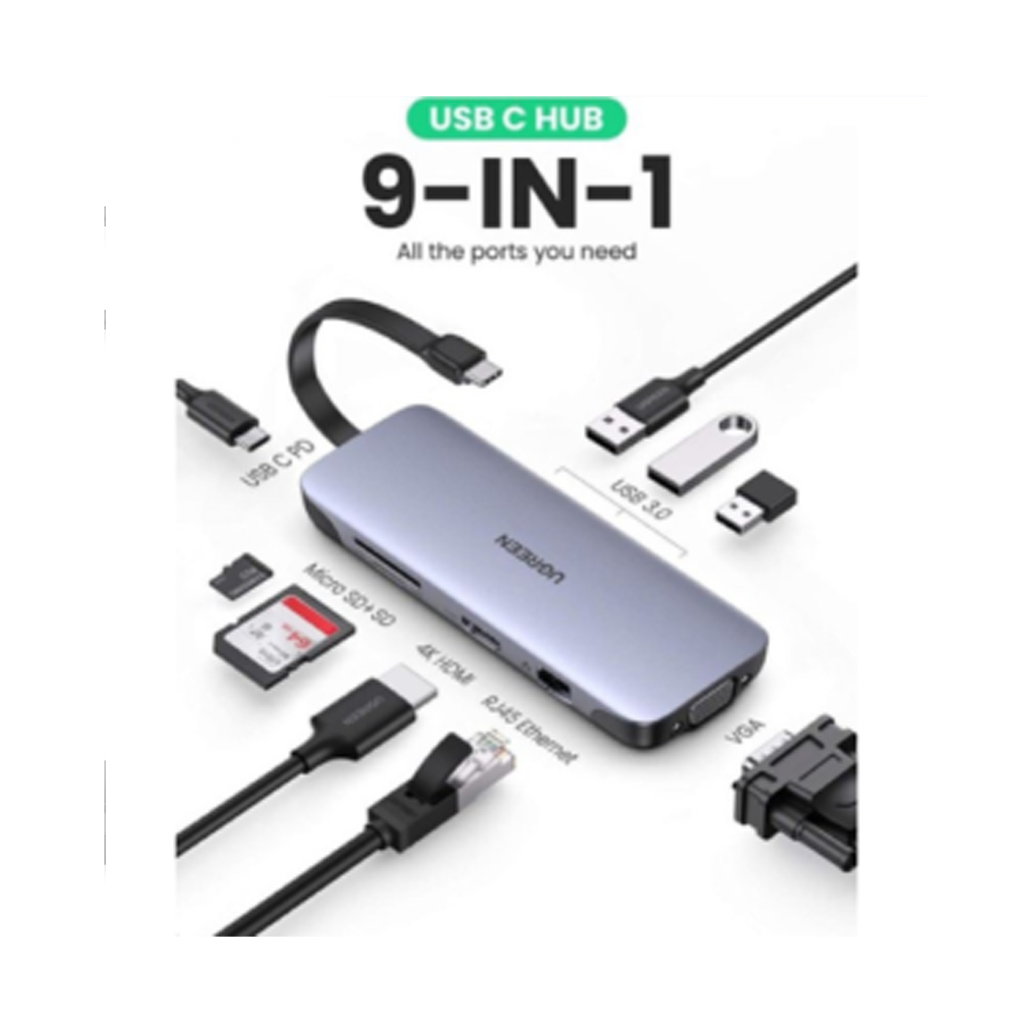 UGREEN USB -C 9 IN 1 Multifunctional Adapter — image 4
