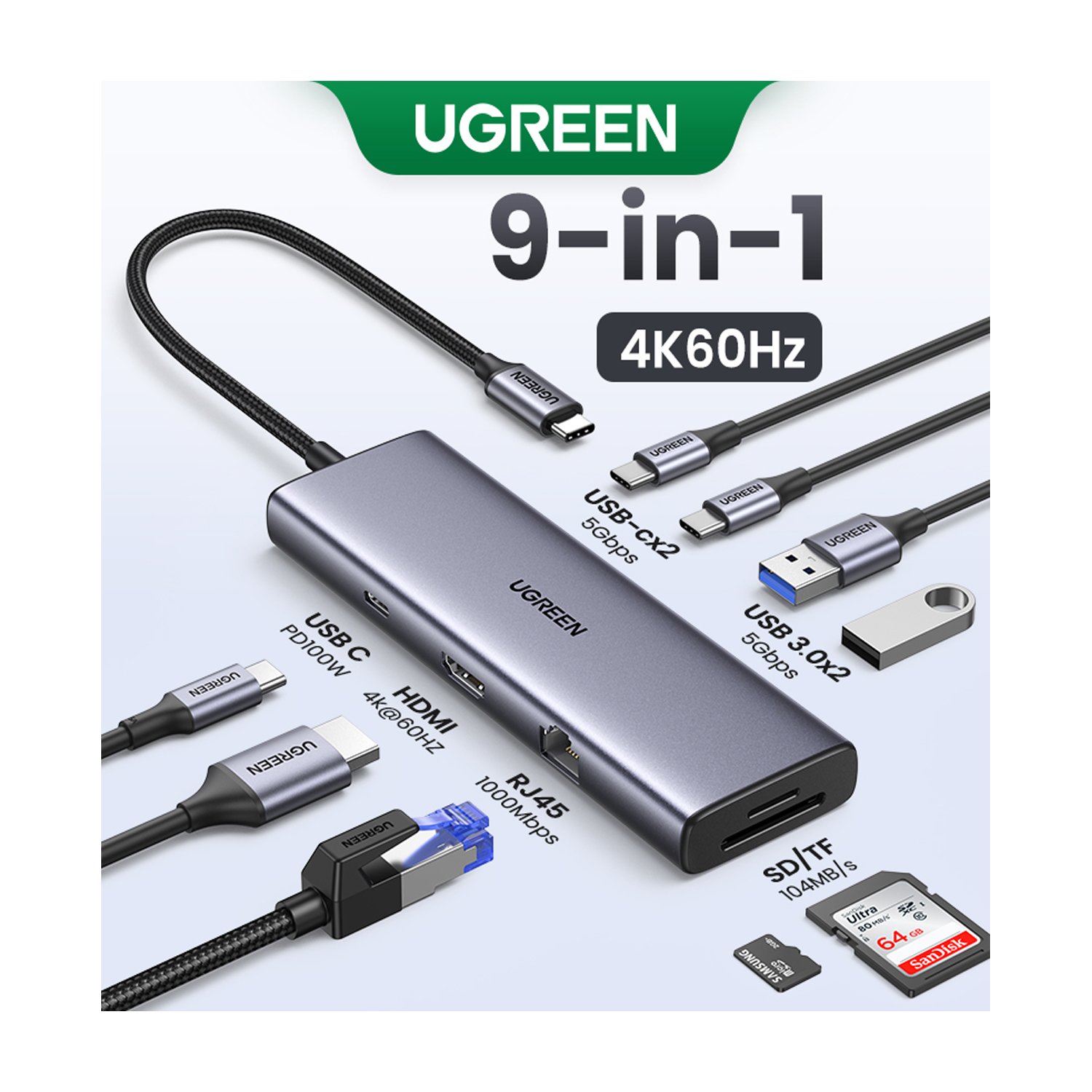 UGREEN USB -C 9 IN 1 Multifunctional Adapter — image 2