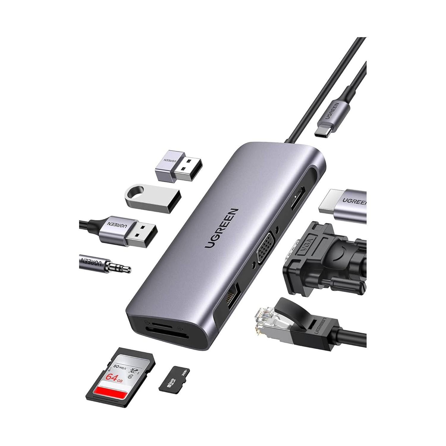 UGREEN USB-C 10 IN 1 Multifunctional Adapter CM179 — image 4