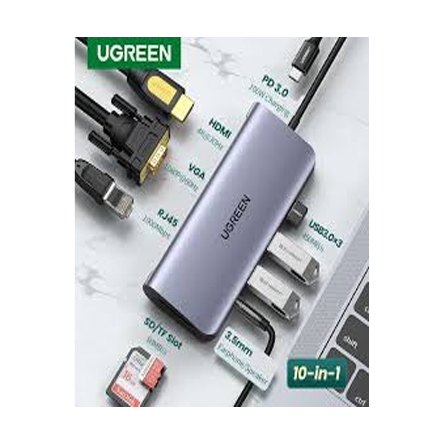 UGREEN USB-C 10 IN 1 Multifunctional Adapter CM179 — image 2