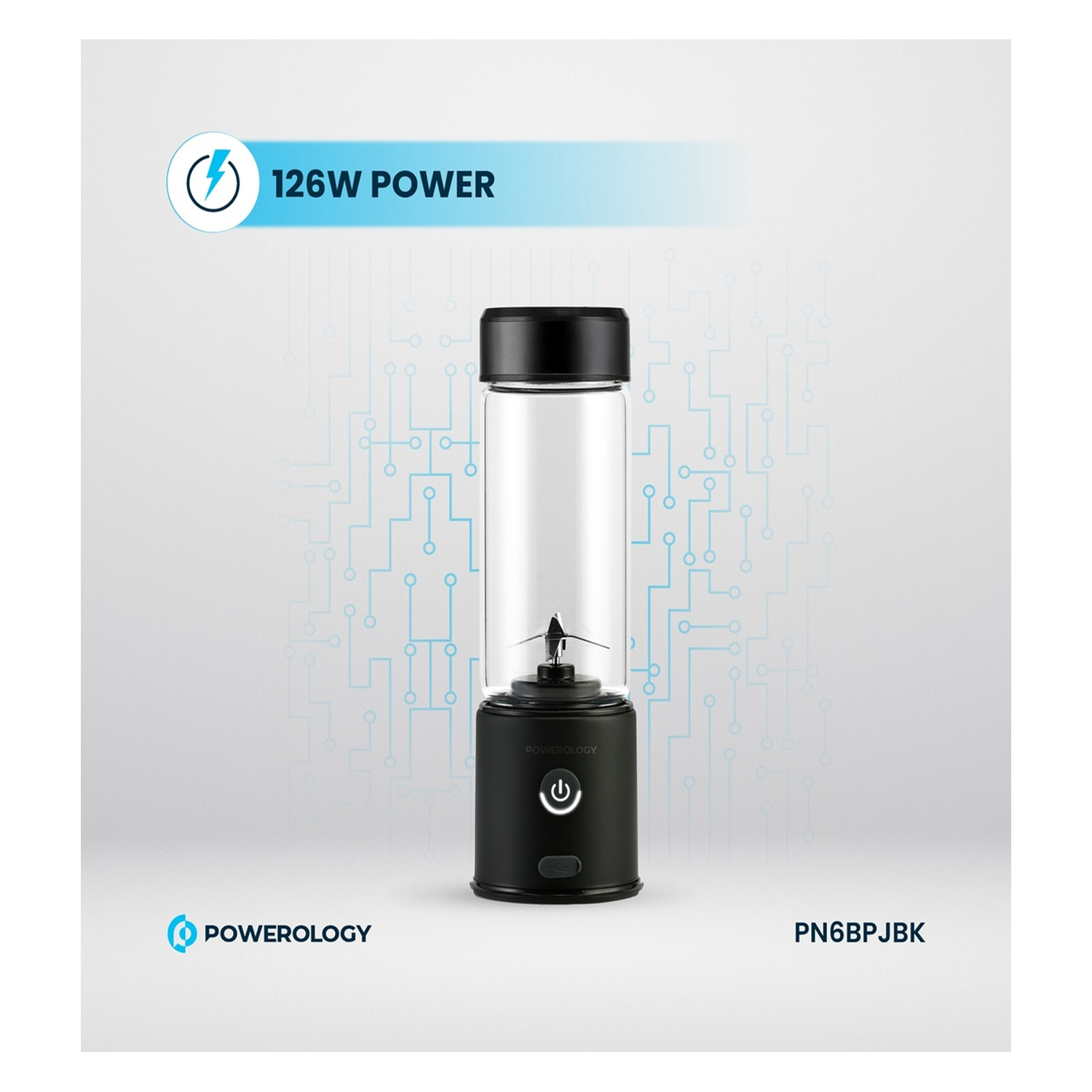 Powerology 6-Blade Portable Juicer 450mL 126W P6BPJBK — image 3
