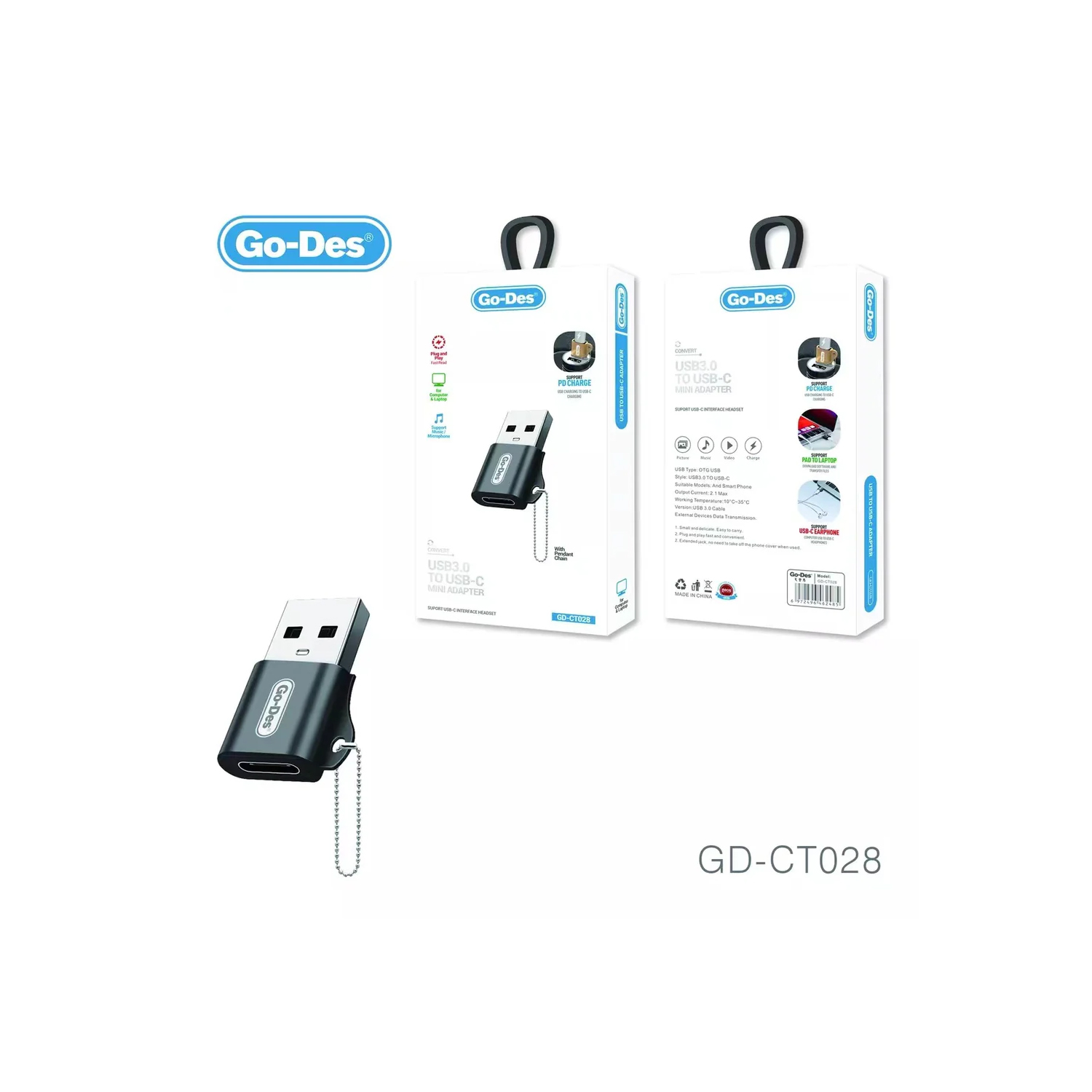GO Des GD-CT028 USB 3.0 To USB C Mini Adapter — image 3