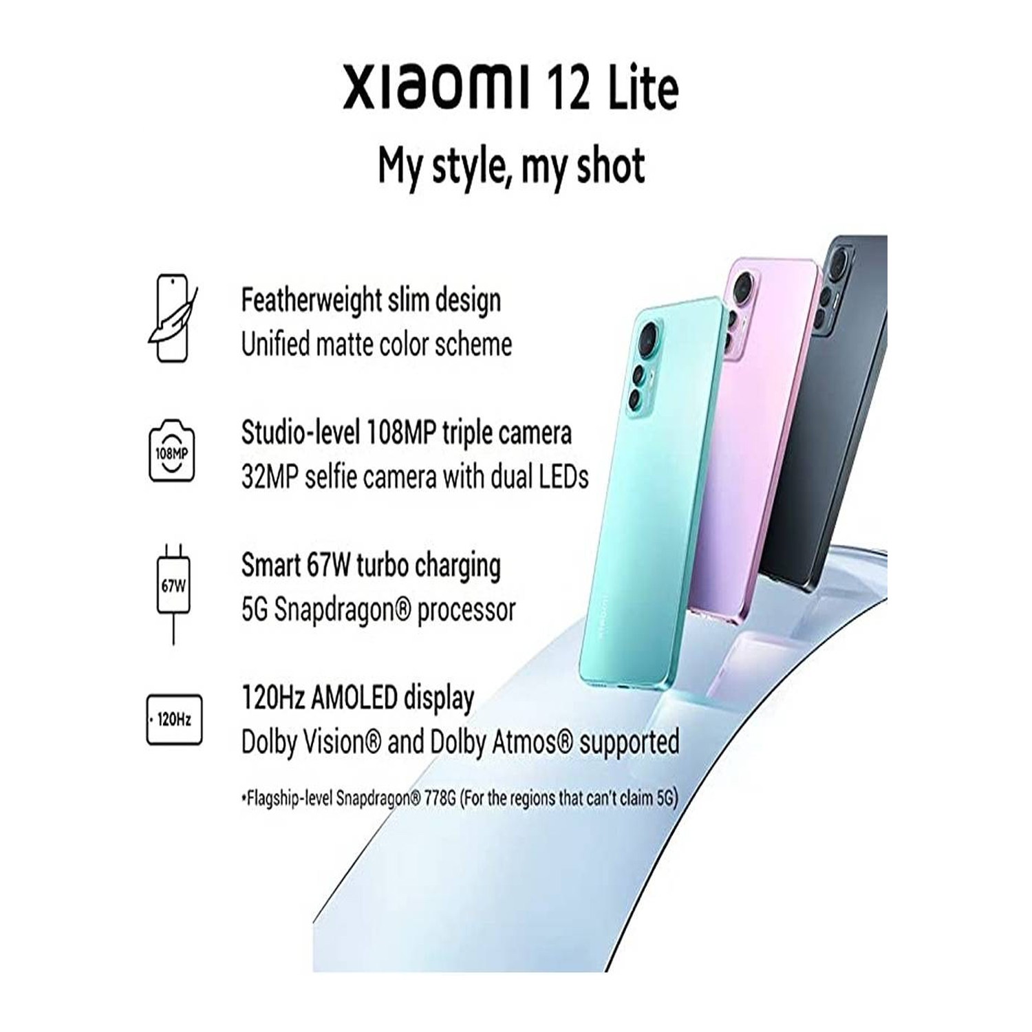 Xiaomi 12 Lite 5G 8GB 256GB Lite Smart Phone — image 2