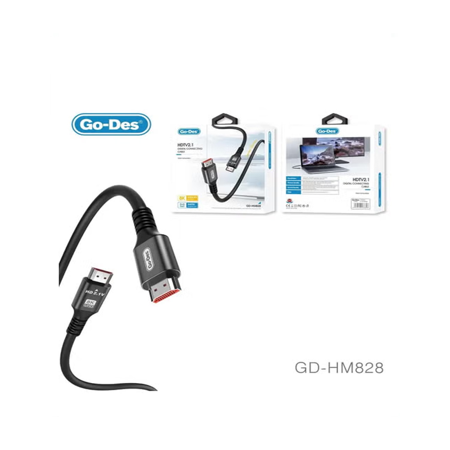 Go Des GD-HM828 HDTV Video and Audio Transmitter HDMI Cable Ultra HD 8K 4320p 2 meters — image 3