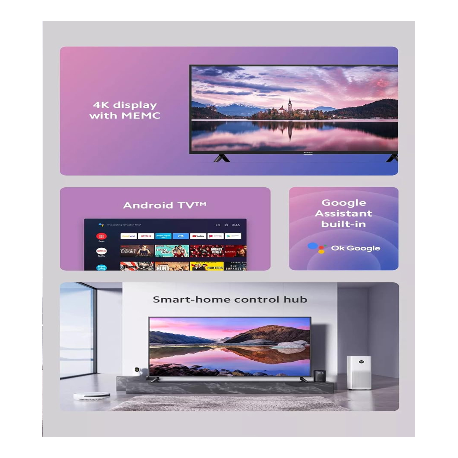 Xiaomi Mi Television P1E 4K UHD Resolution Smart TV Hands-free Google Assistant Stereo Speakers — image 3